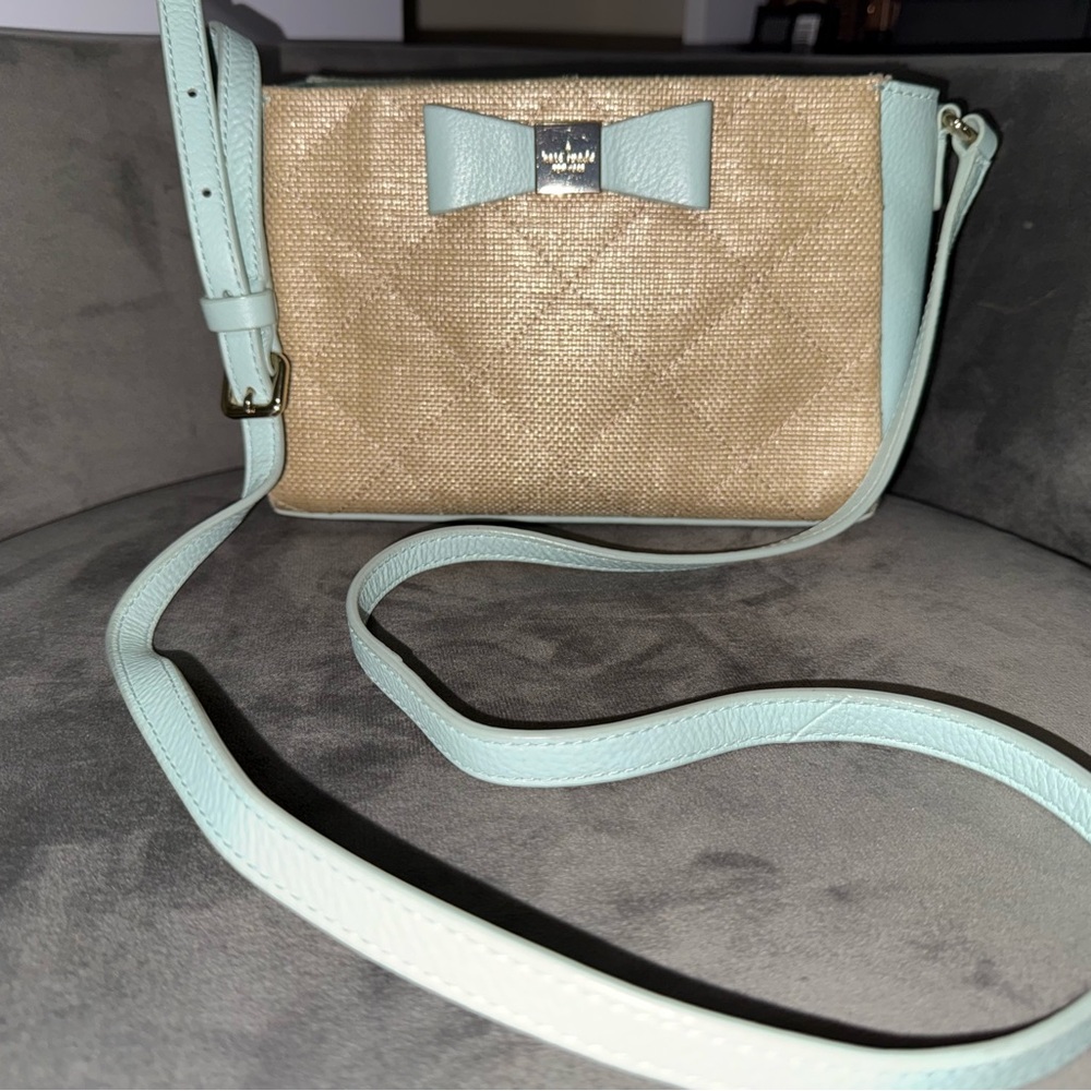 Kate Spade Beige and Light Blue Crossbody Bag